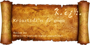 Krisztián Ágnes névjegykártya