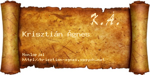 Krisztián Ágnes névjegykártya