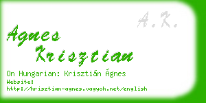 agnes krisztian business card